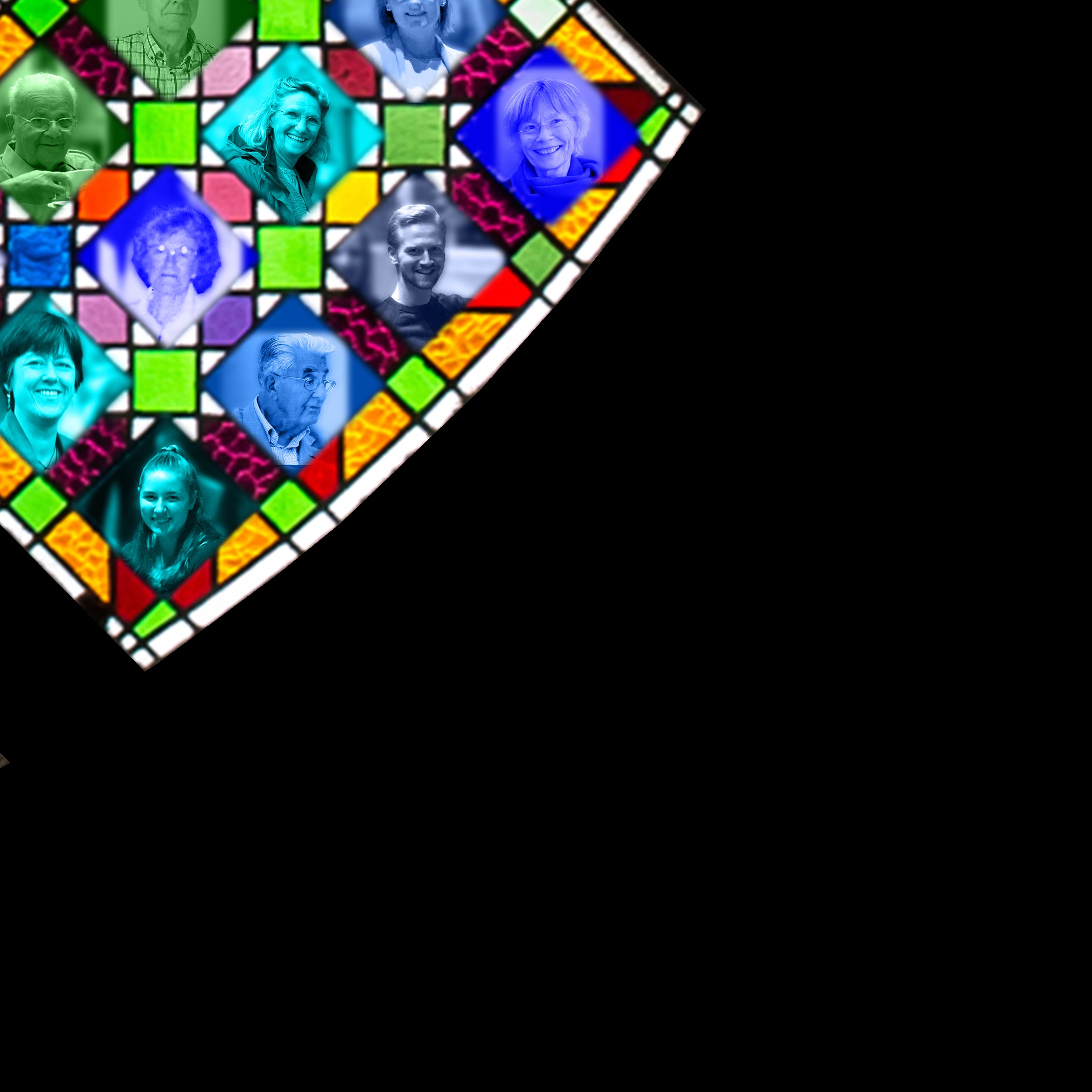 fragment roosvenster Augustinus met parochianen